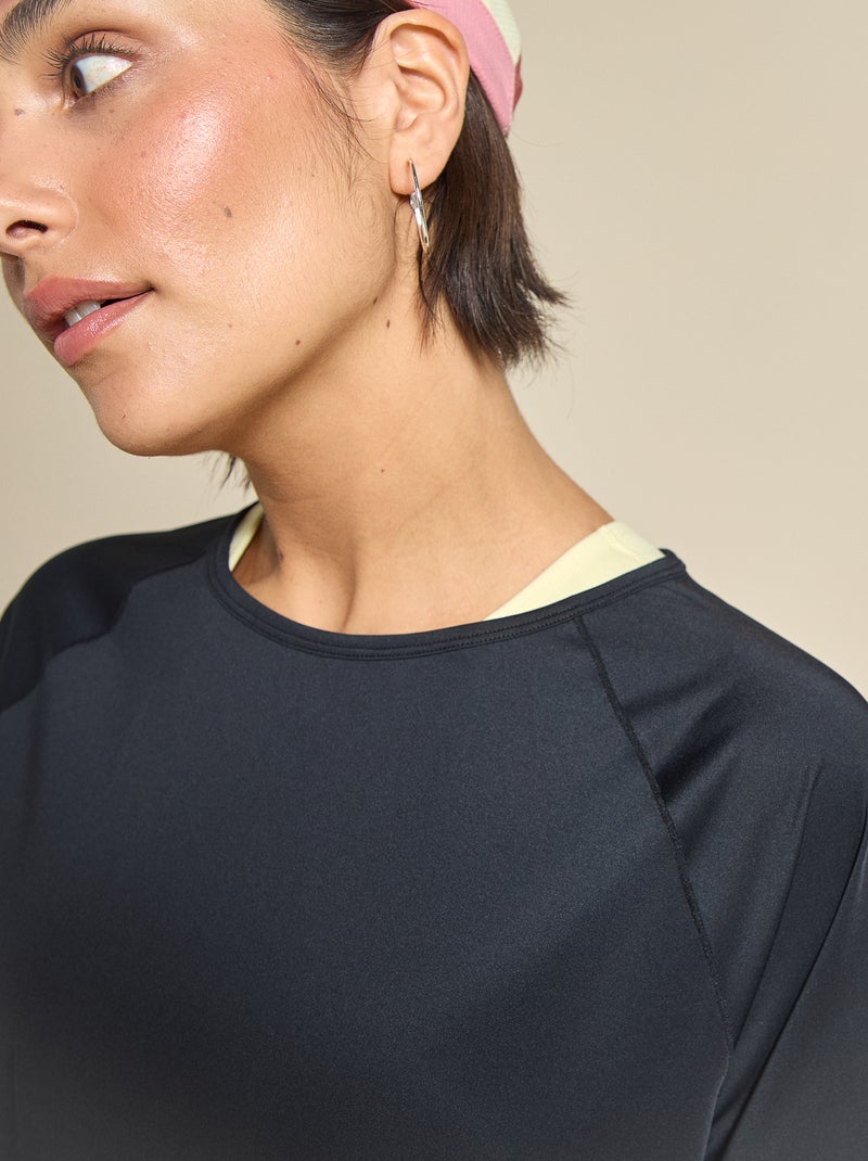 Camiseta fluida con abertura en la espalda - (ekstract) Negro - Kiabi