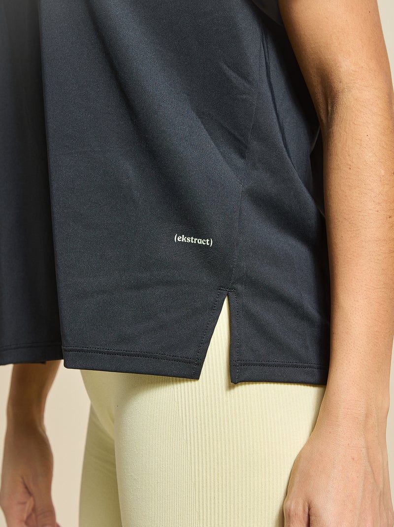 Camiseta fluida con abertura en la espalda - (ekstract) Negro - Kiabi