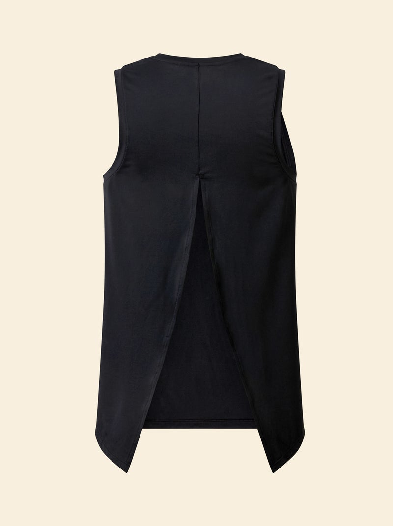 Camiseta fluida con abertura en la espalda - (ekstract) Negro - Kiabi