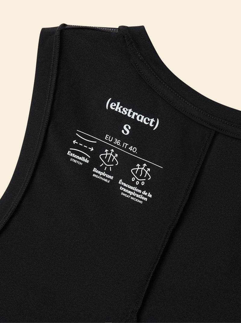 Camiseta fluida con abertura en la espalda - (ekstract) Negro - Kiabi