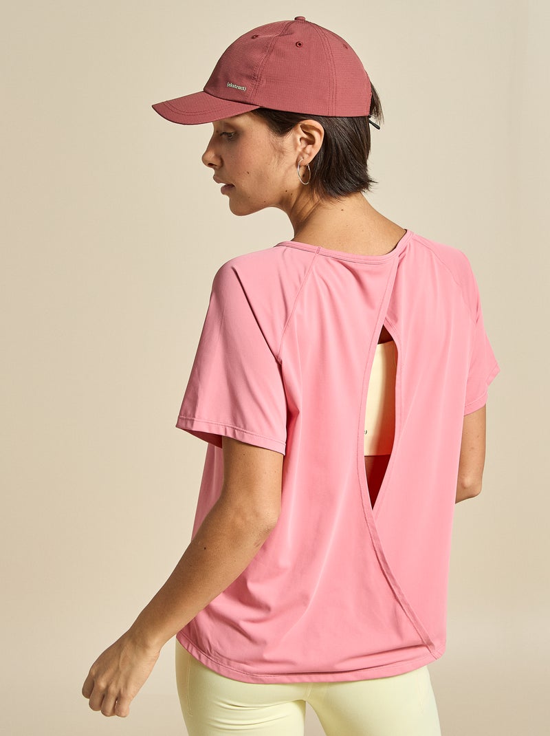 Camiseta fluida con abertura en la espalda - (ekstract) Rosa - Kiabi