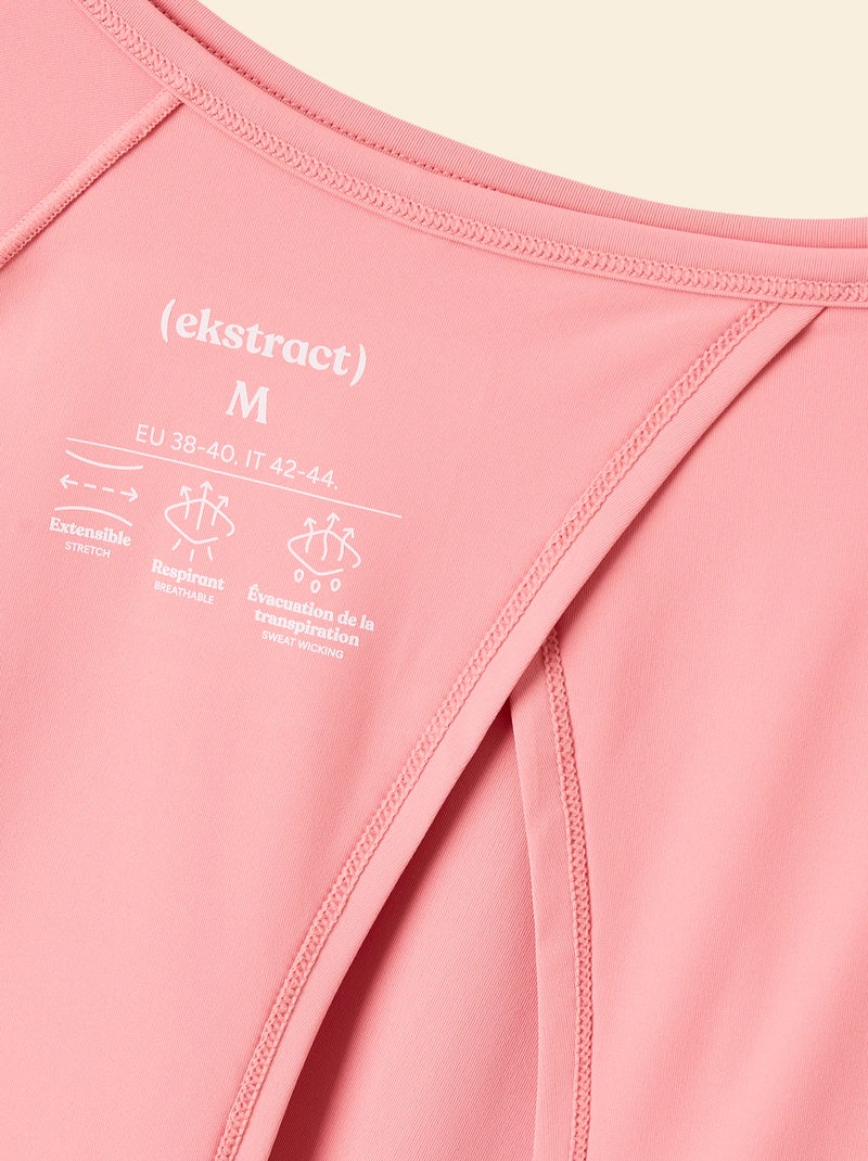 Camiseta fluida con abertura en la espalda - (ekstract) Rosa - Kiabi