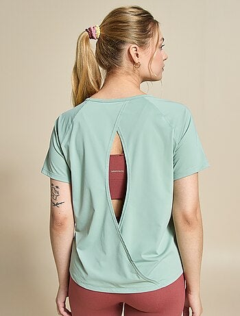 Camiseta fluida con abertura en la espalda - (ekstract)