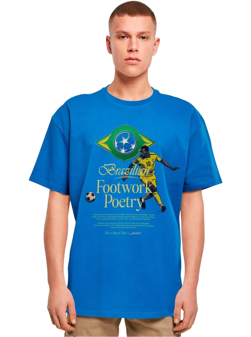 Camiseta footwork poetry para hombre - mister tee Azul cobalto - Kiabi