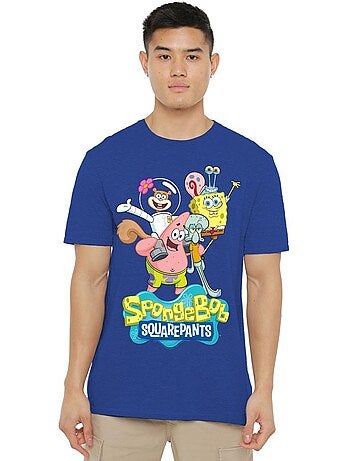 Camiseta foto de grupo para adultos unisex - spongebob squarepants