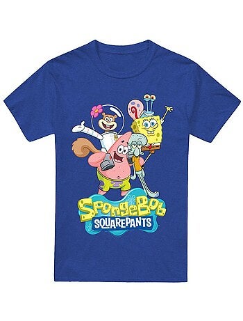 Camiseta foto de grupo para adultos unisex - spongebob squarepants
