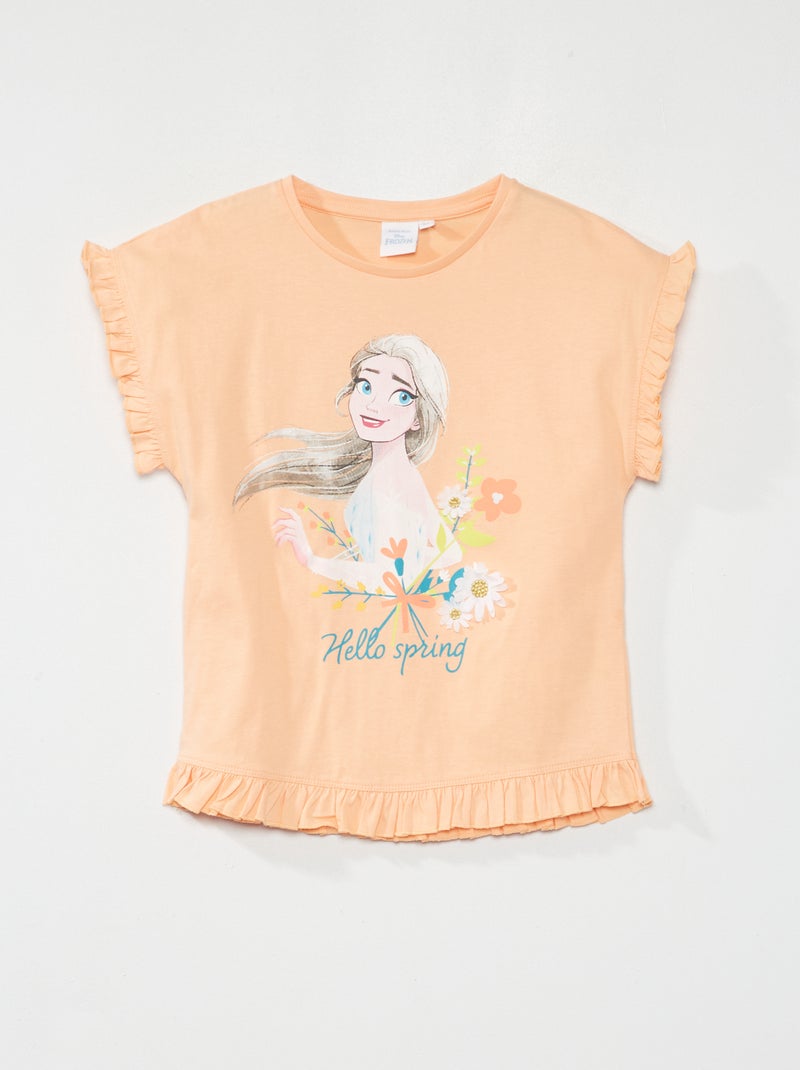 Camiseta 'Frozen' 'Disney' con volantes coral - Kiabi