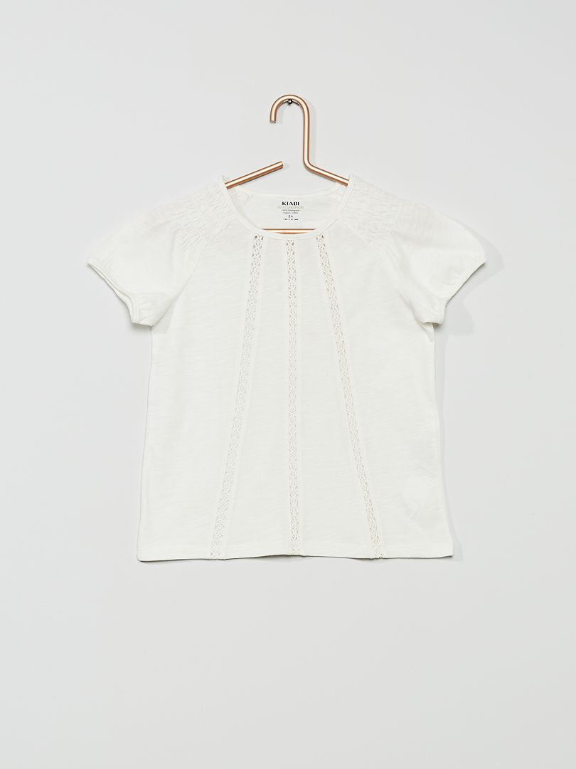 Camiseta fruncida Blanco - Kiabi