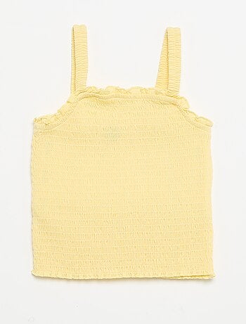 Camiseta fruncida de tirantes