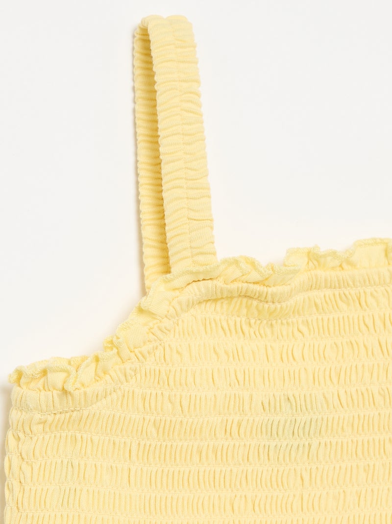 Camiseta fruncida de tirantes Amarillo - Kiabi