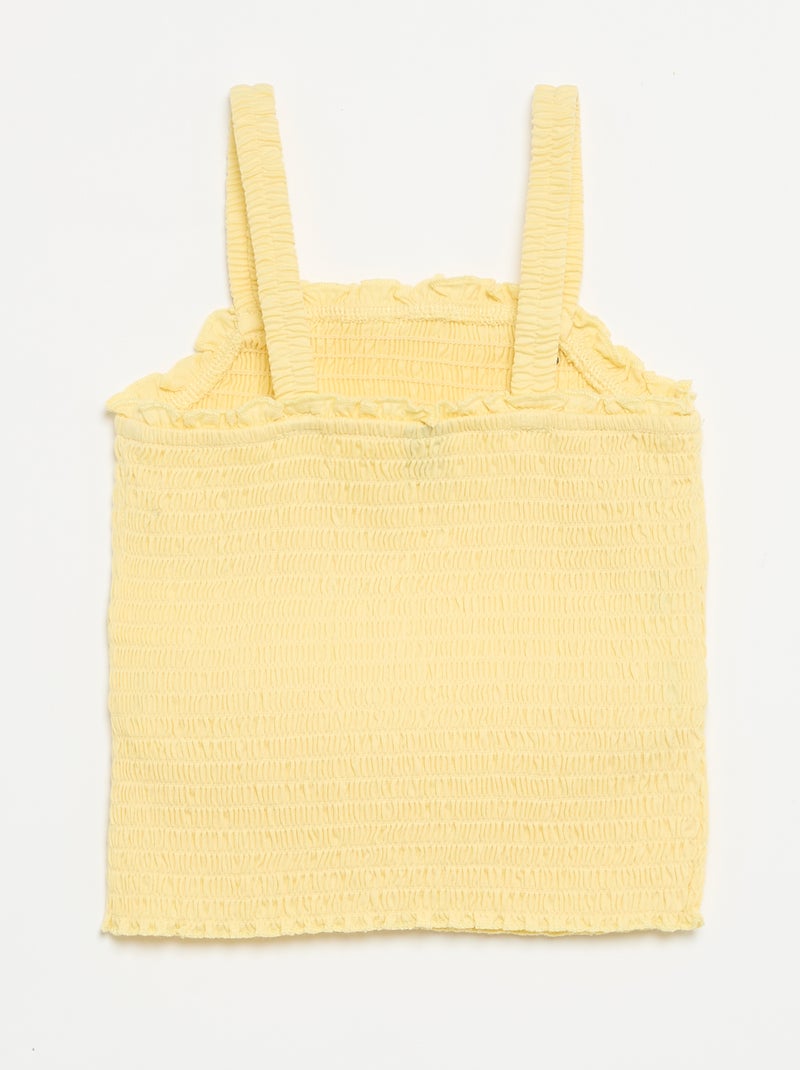 Camiseta fruncida de tirantes Amarillo - Kiabi