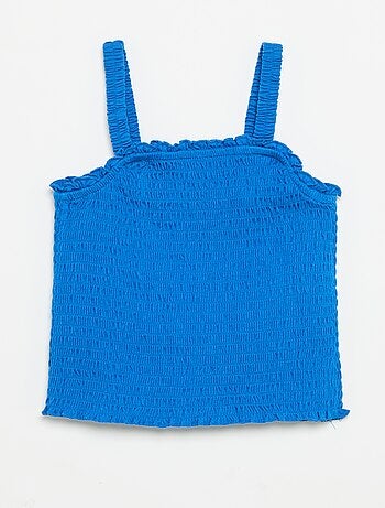 Camiseta fruncida de tirantes