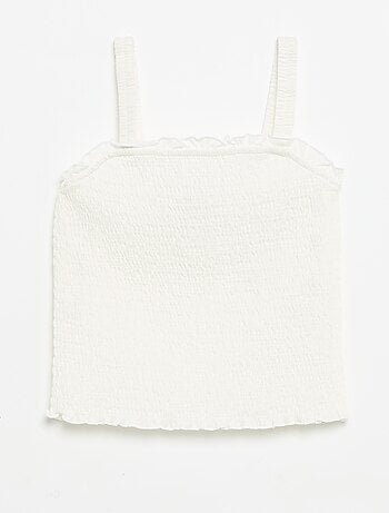 Camiseta fruncida de tirantes