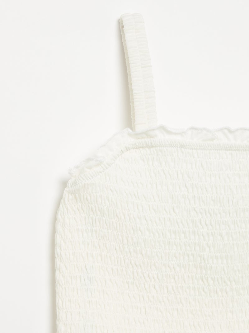 Camiseta fruncida de tirantes Blanco - Kiabi