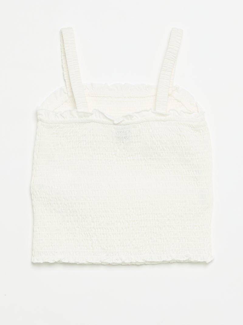 Camiseta fruncida de tirantes Blanco - Kiabi