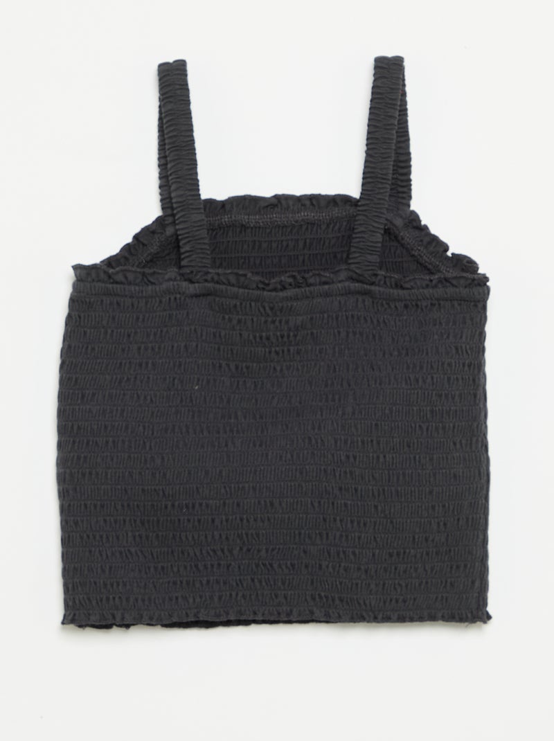 Camiseta fruncida de tirantes Negro - Kiabi