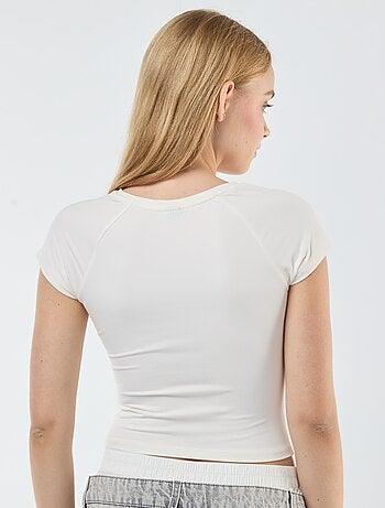 Camiseta fruncida lisa