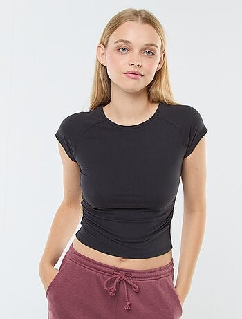 Camiseta fruncida lisa
