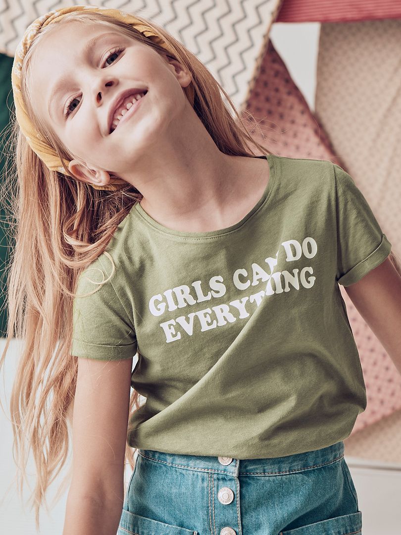 Camiseta  'girls' VERDE - Kiabi