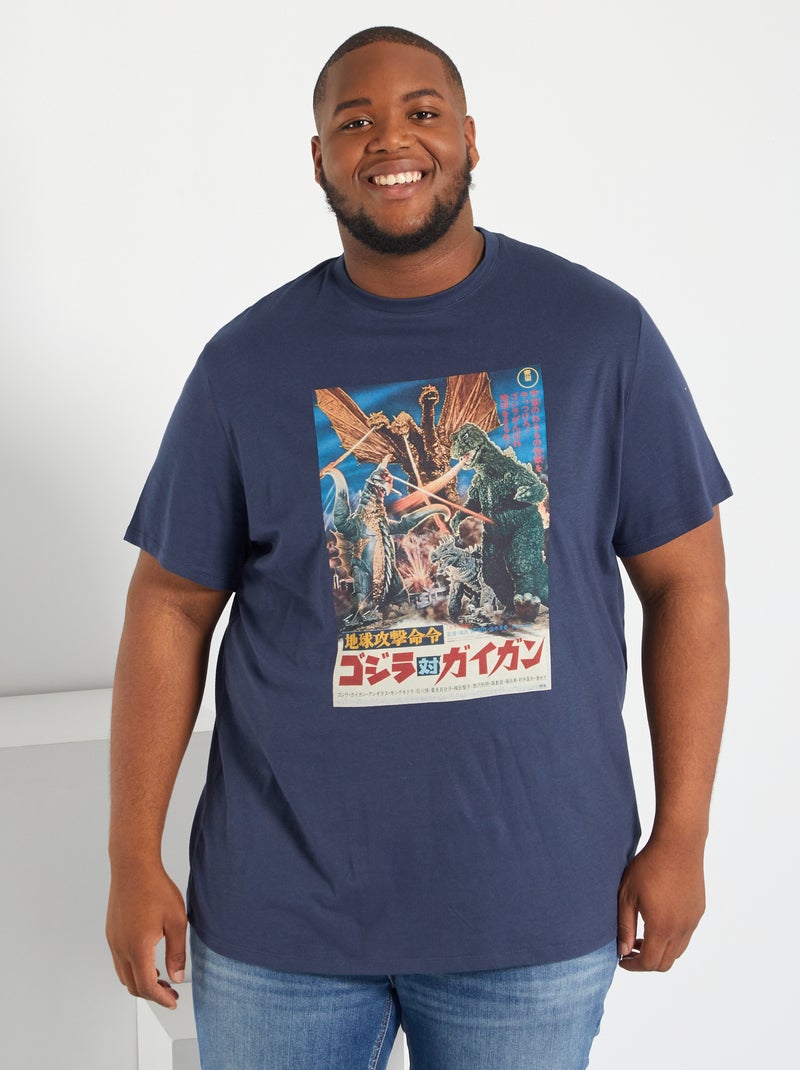Camiseta 'Godzilla' con estampado vintage negro iris - Kiabi