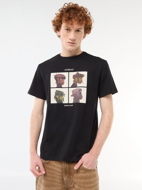Camiseta 'Gorillaz' de algodón liso - Kiabi