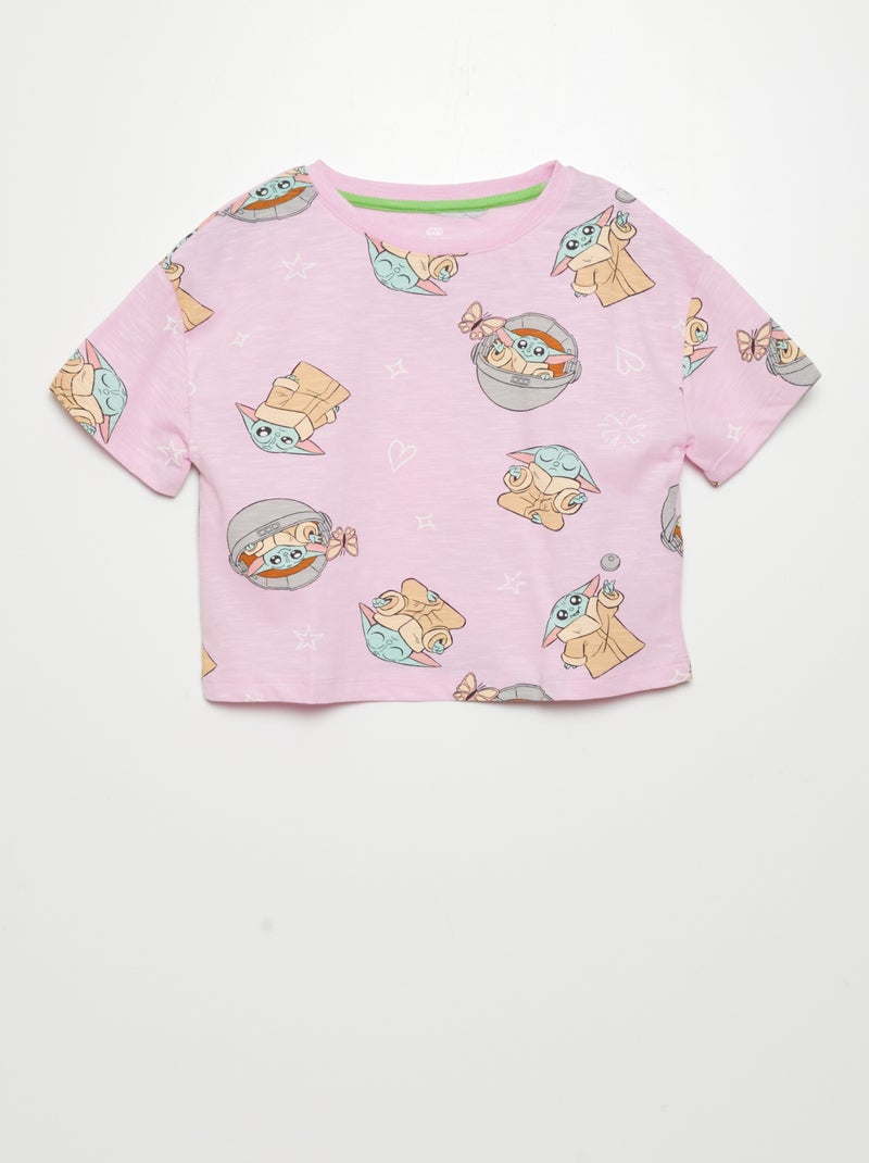 Camiseta 'Grogu' corta ROSA - Kiabi