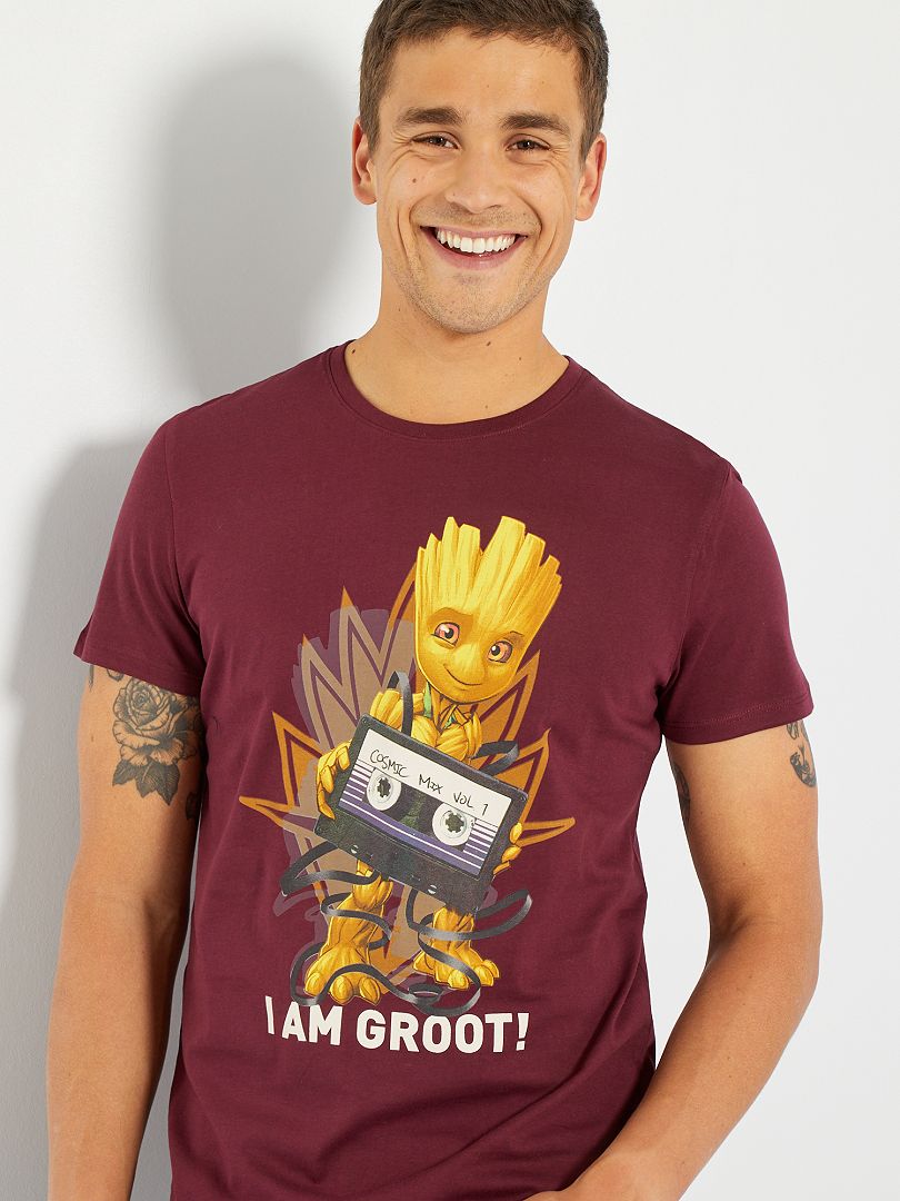 Camiseta 'Groot' 'Marvel' burdeos - Kiabi
