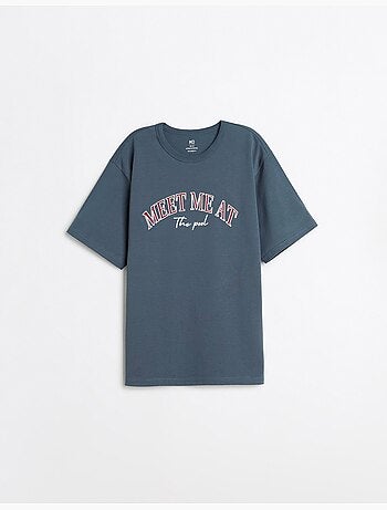 Camiseta gruesa bordada, MO Fashion