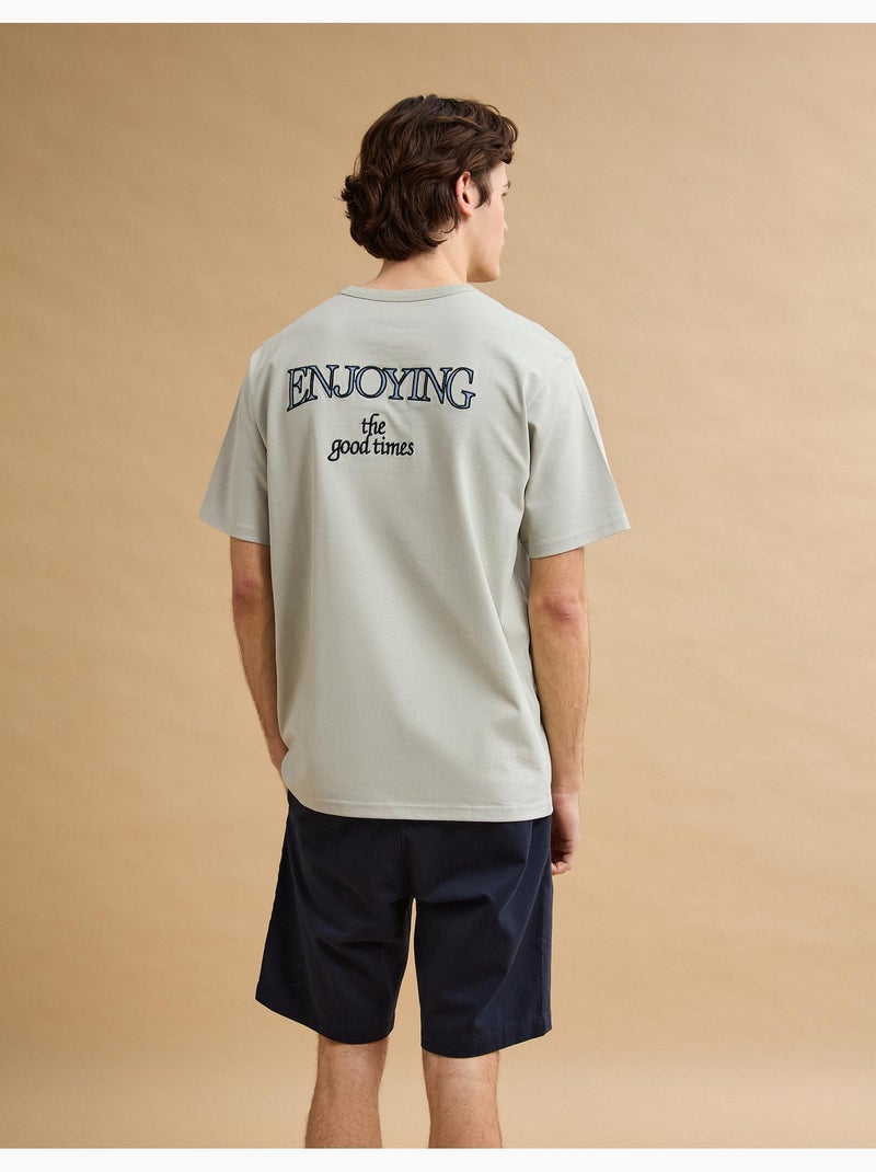 Camiseta gruesa bordada, MO Fashion Gris - Kiabi