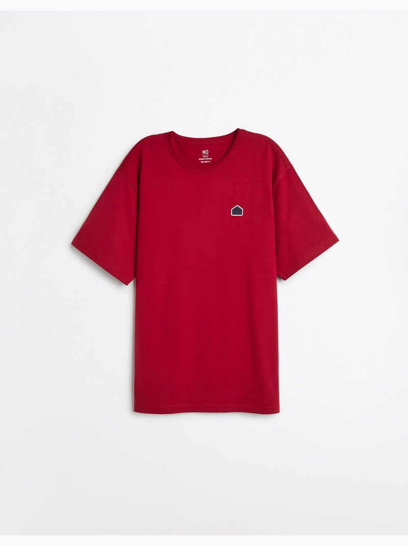 Camiseta gruesa bordada, MO Fashion Rojo - Kiabi