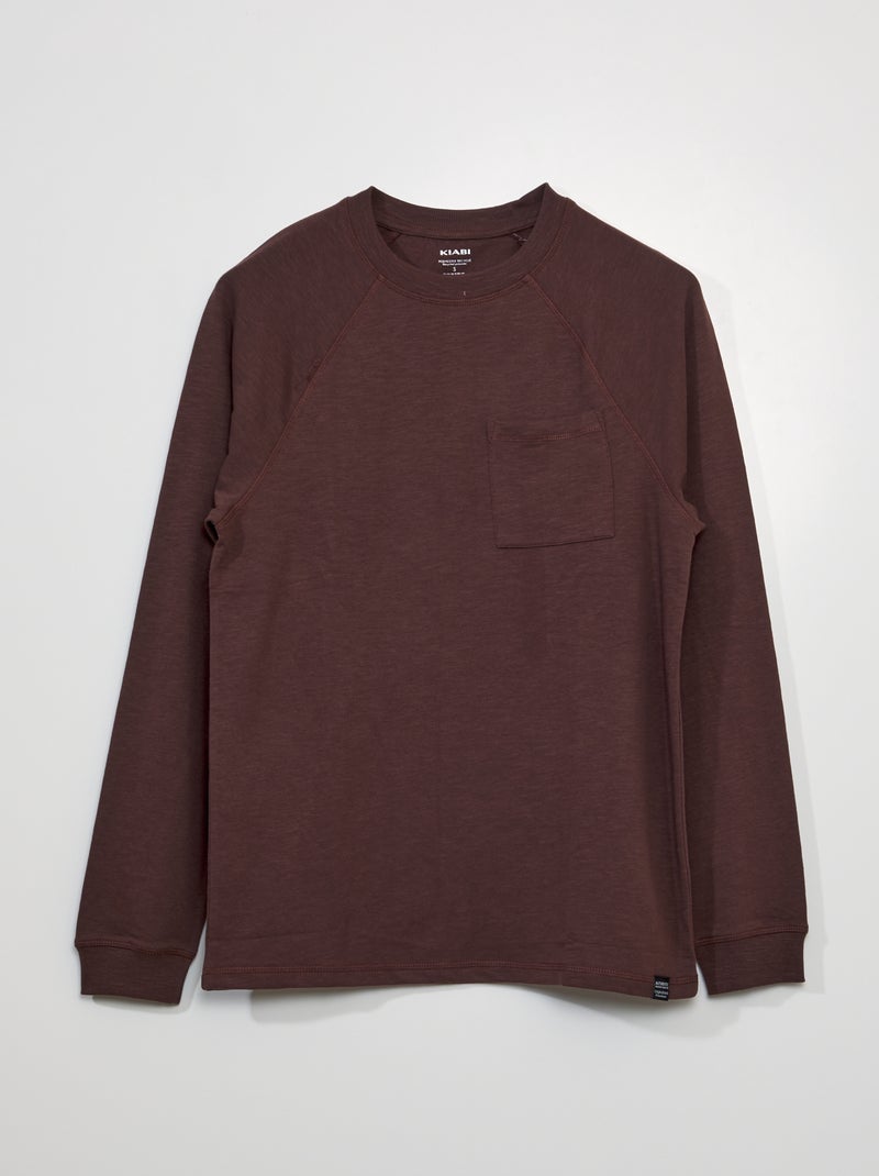 Camiseta gruesa de manga larga MARRON - Kiabi