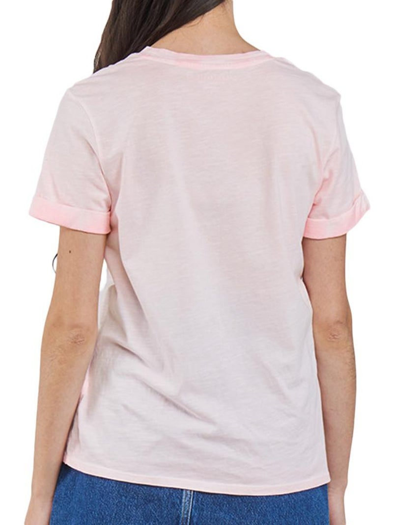 Camiseta Guess para Mujer Blanco Rosa - Kiabi