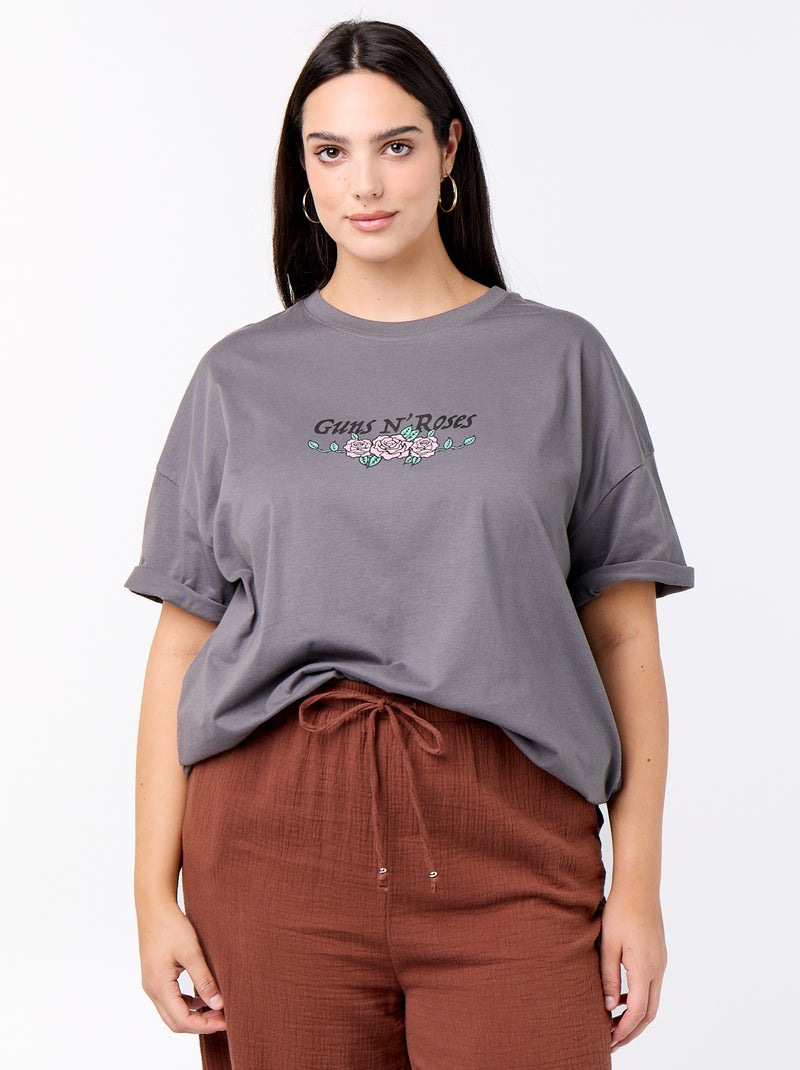 Camiseta 'Guns n' Roses' de manga corta Gris - Kiabi