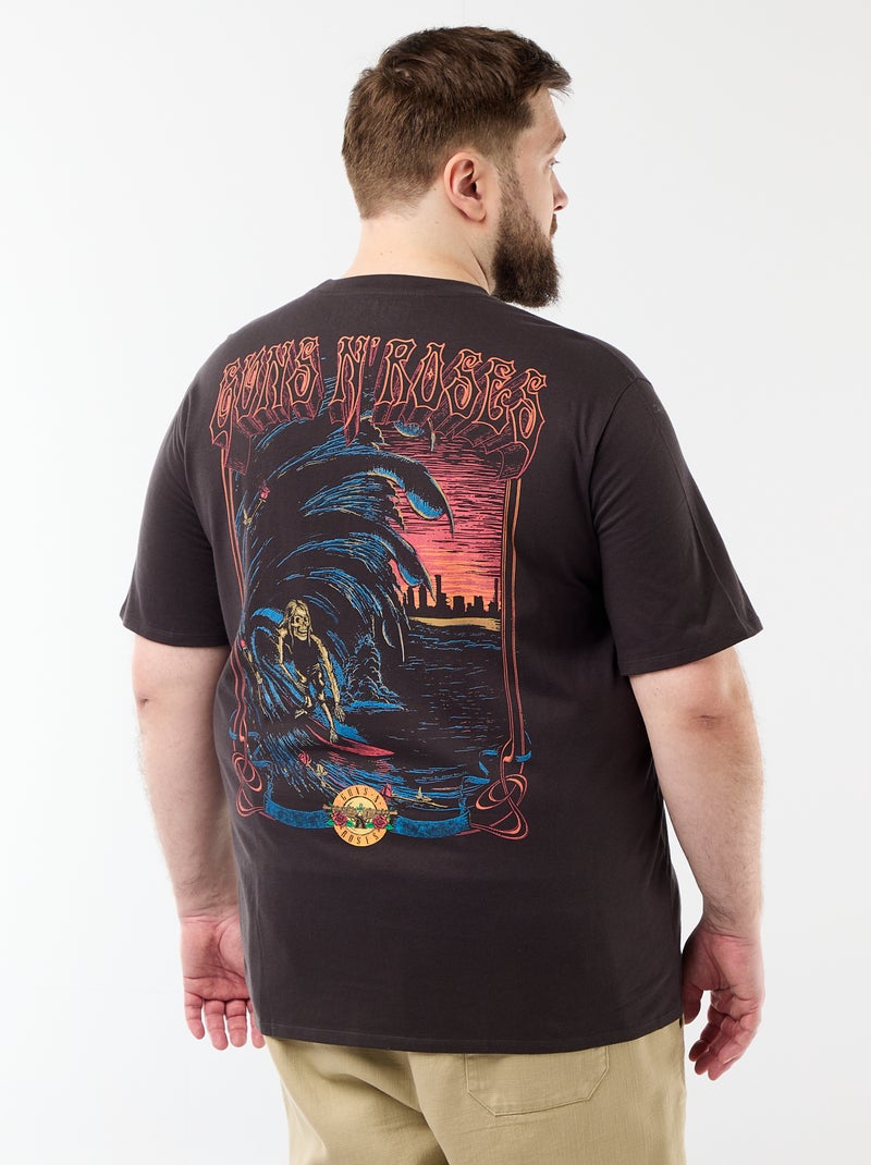 Camiseta 'Guns'N Roses' de manga corta Negro - Kiabi