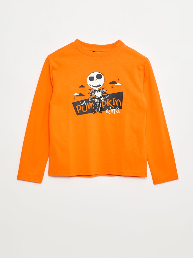 Camiseta Halloween 'Señor Jack' de algodón Naranja - Kiabi