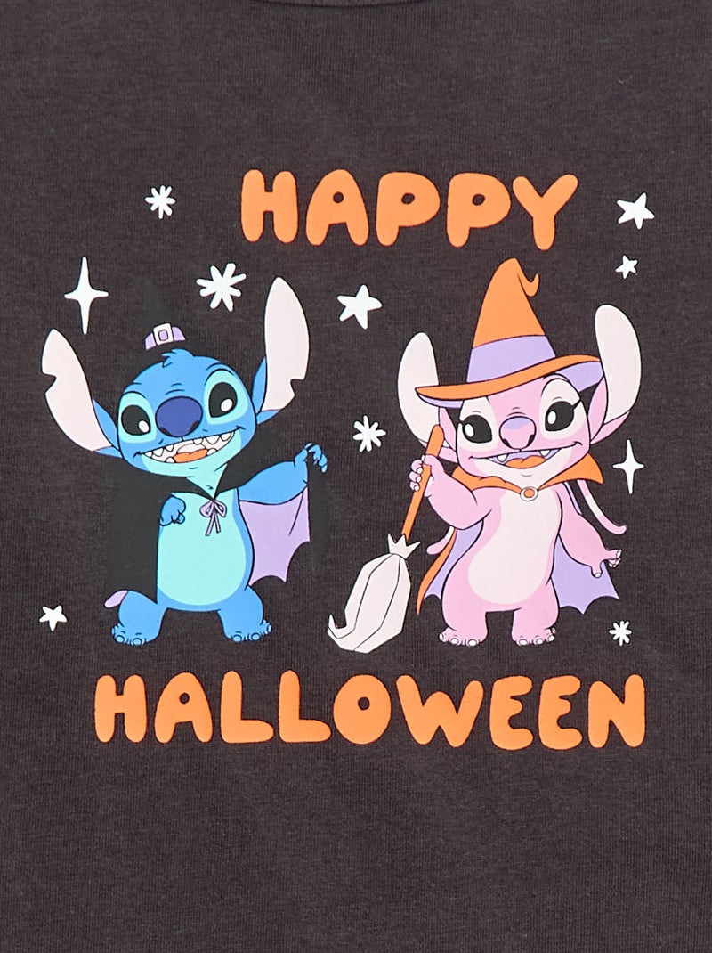Camiseta Halloween 'Stitch y Angel' 'Disney' Negro - Kiabi