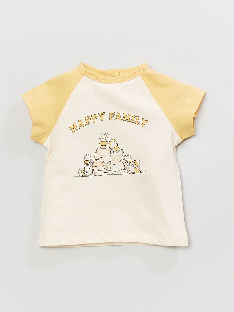 Camiseta 'Happy Family' con cuello redondo BLANCO - Kiabi