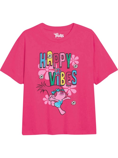 Camiseta happy vibes niñas - trolls - Kiabi