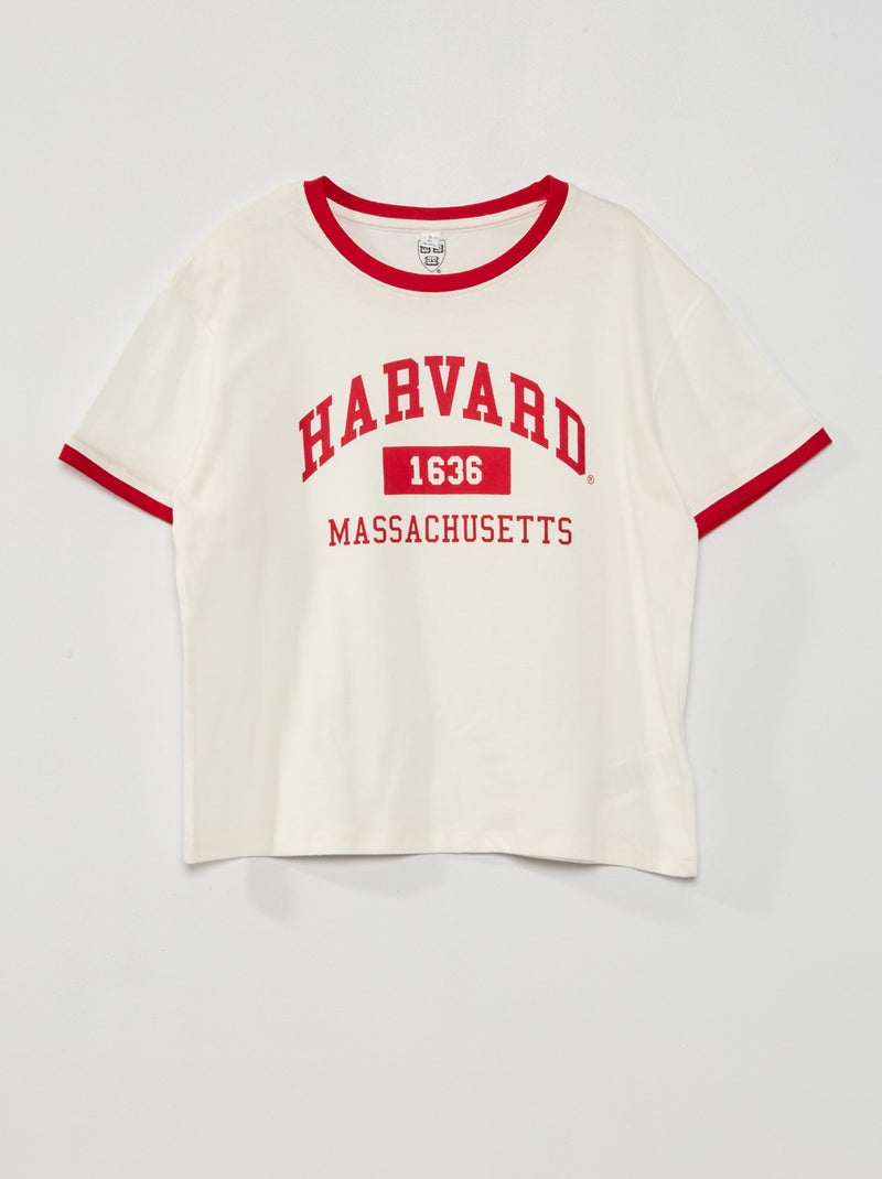 Camiseta 'Harvard University' de punto Blanco - Kiabi
