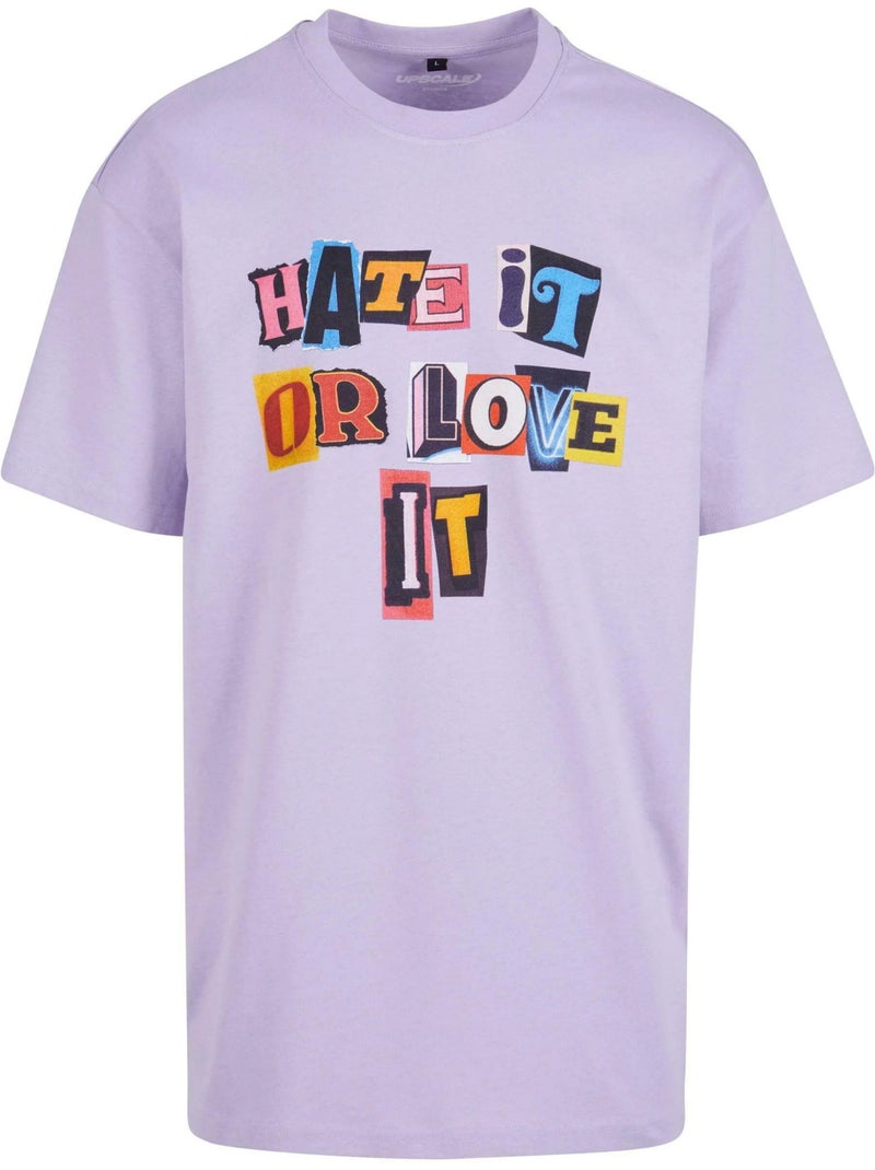 Camiseta hate it or love it para hombre - mister tee Malva lila - Kiabi