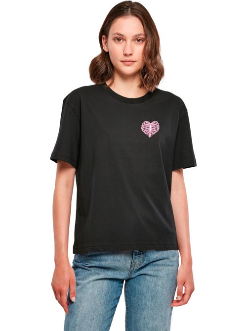 Camiseta heart cage rose diseño estampado en espalda para mujer - miss tee - Kiabi Camiseta heart cage rose diseño estampado en espalda para mujer - miss tee - Kiabi