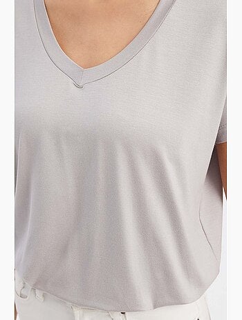 Camiseta holgada de manga corta con cuello en v hiccup