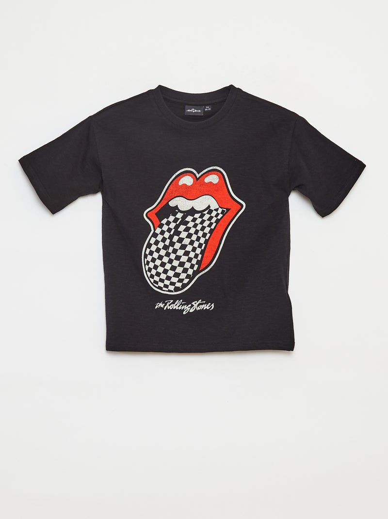 Camiseta holgada de manga corta 'Rolling Stones' Negro - Kiabi