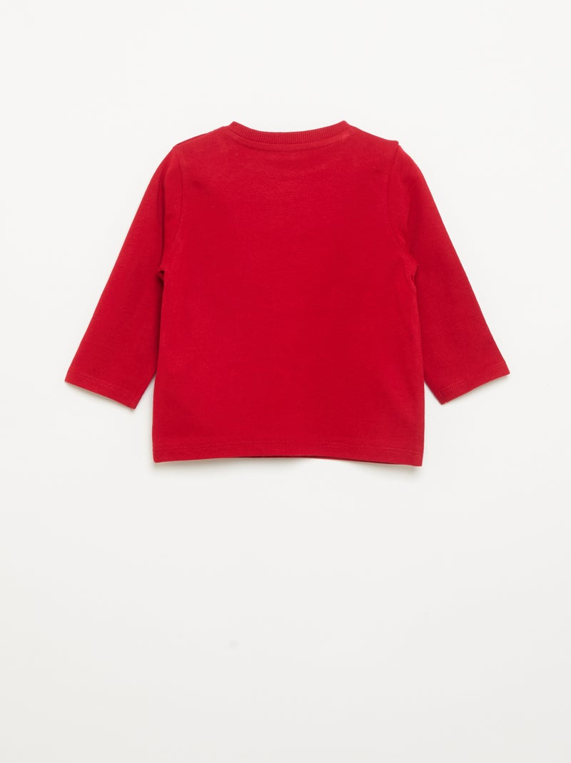 Camiseta holgada de manga larga "Disney" "Stitch" Rojo - Kiabi