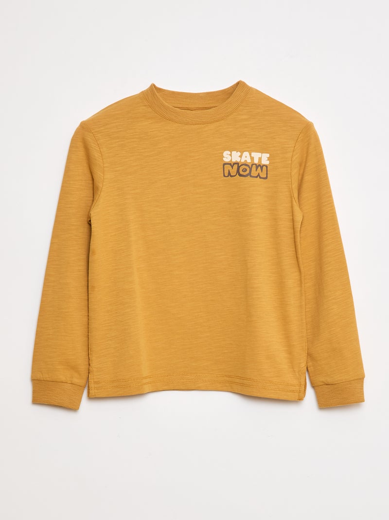 Camiseta holgada estampada skate Amarillo - Kiabi