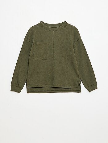 Camiseta holgada gofrada de algodón lisa