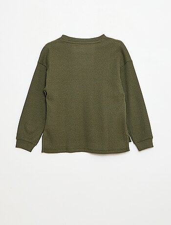 Camiseta holgada gofrada de algodón lisa