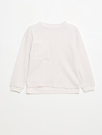 Camiseta holgada gofrada de algodón lisa