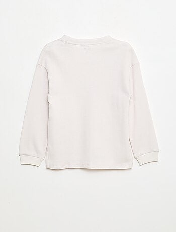 Camiseta holgada gofrada de algodón lisa