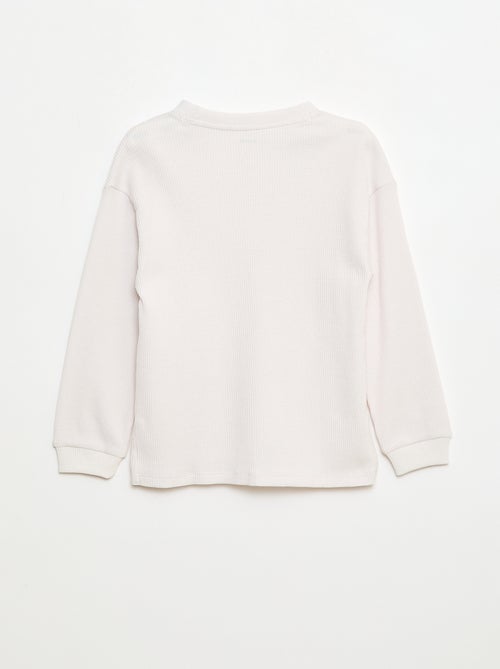 Camiseta holgada gofrada de algodón liso - Kiabi